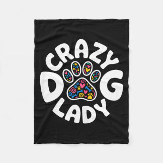 Crazy dog lady shirt funny women kids dog lover fleece blanket
