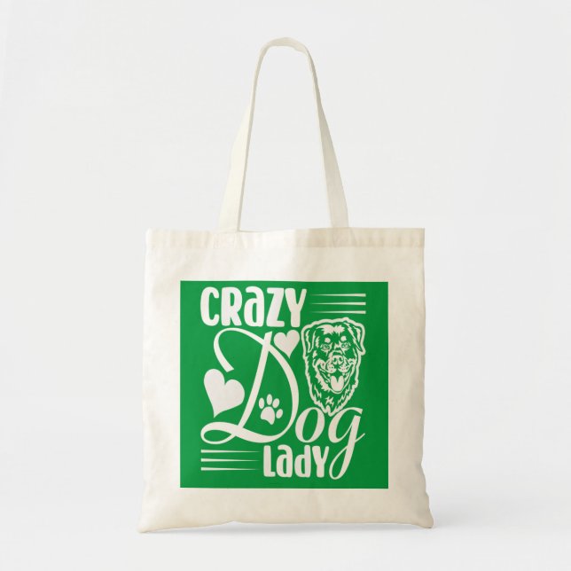 Crazy dog lady tote bag (Front)