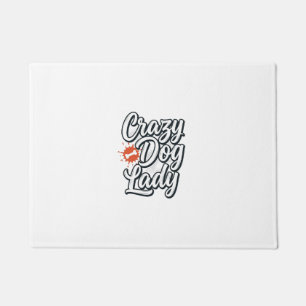 Crazy Dog Lady Vintage Pet Lover Typography Design Doormat