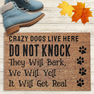 Crazy Dogs - Welcome Doormat - Dog Paw Print