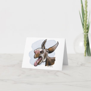 Crazy Donkey Cartoon Thank You Card