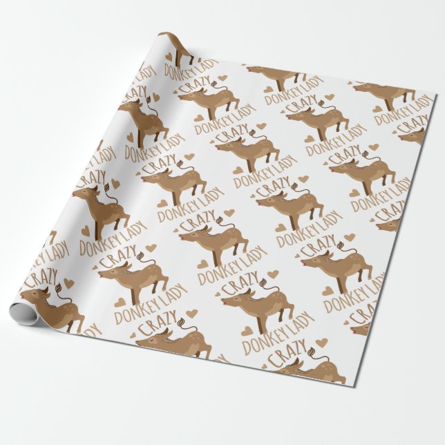 crazy donkey lady wrapping paper (Unrolled)
