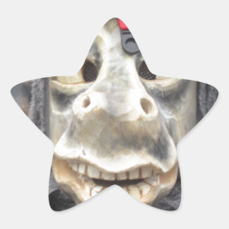 Crazy Donkey Mask Star Sticker