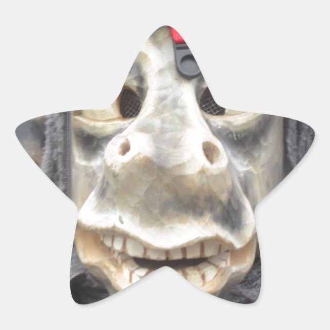 Crazy Donkey Mask Star Sticker (Front)