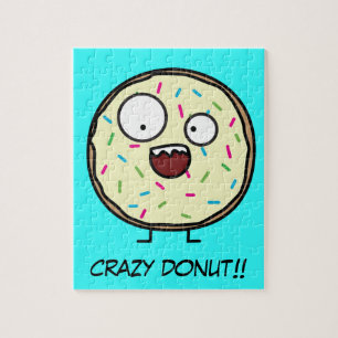 Crazy Doughnut sprinkles vanilla icing sweet Jigsaw Puzzle