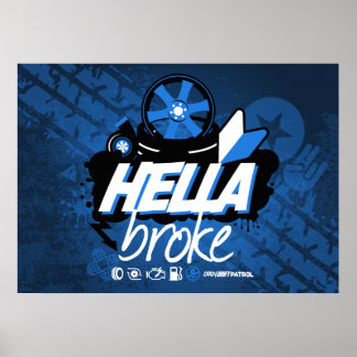 Crazy Drift Patrol - Hella Broke (blue) Poster