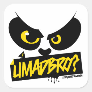 Crazy Drift Patrol - UMADBRO? (yellow) Square Sticker