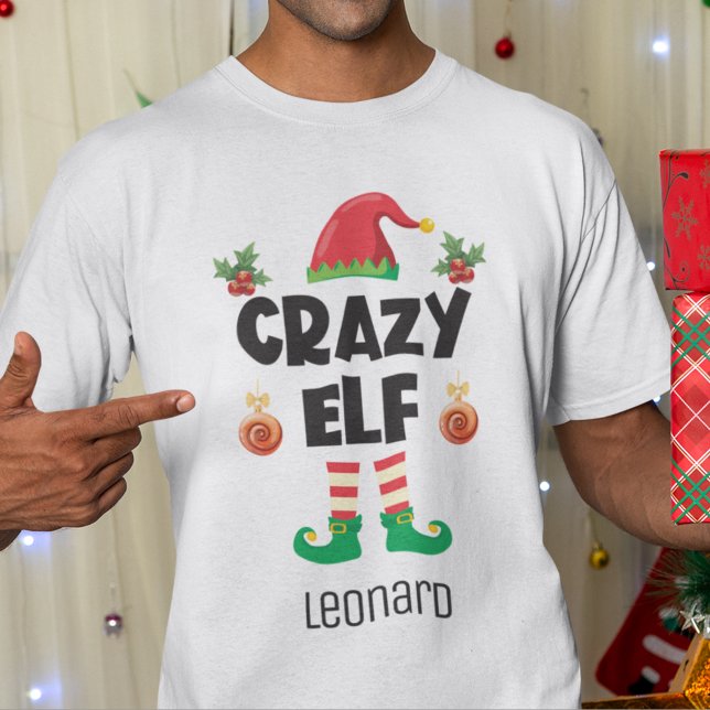 Crazy elf family matching christmas outfit name T-Shirt (Creator Uploaded)