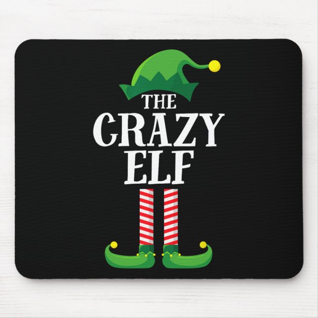 Crazy Elf Matching Family Group Christmas Party  Mouse Pad (Front)