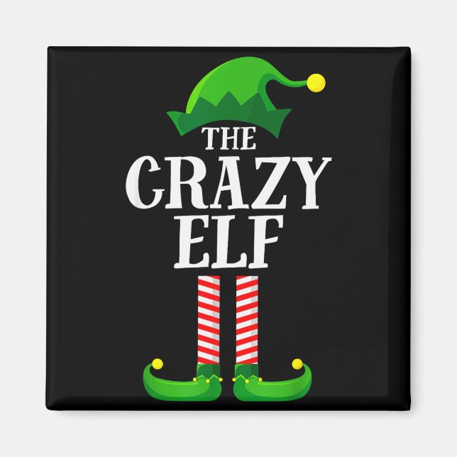 Crazy Elf Matching Family Group Christmas Party Py Magnet (Front)