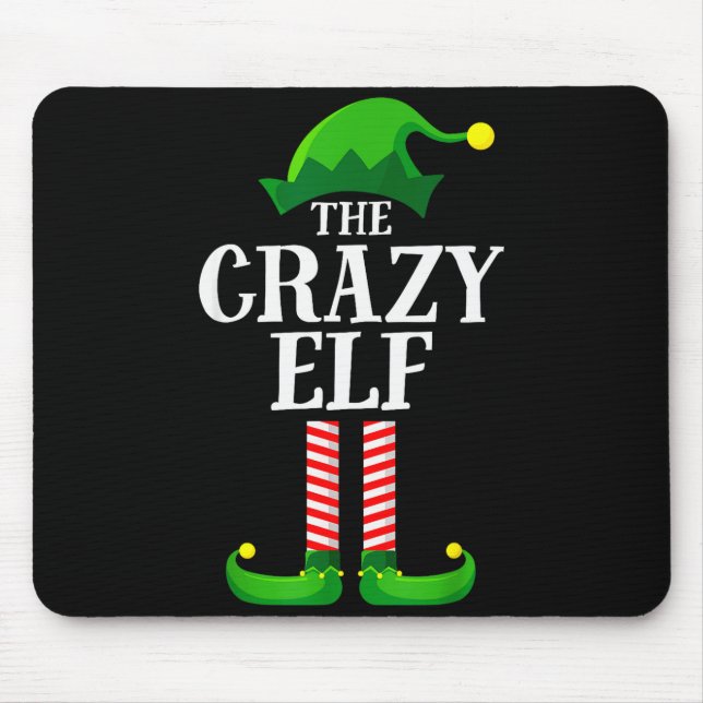 Crazy Elf Matching Family Group Christmas Party Py Mouse Pad (Front)
