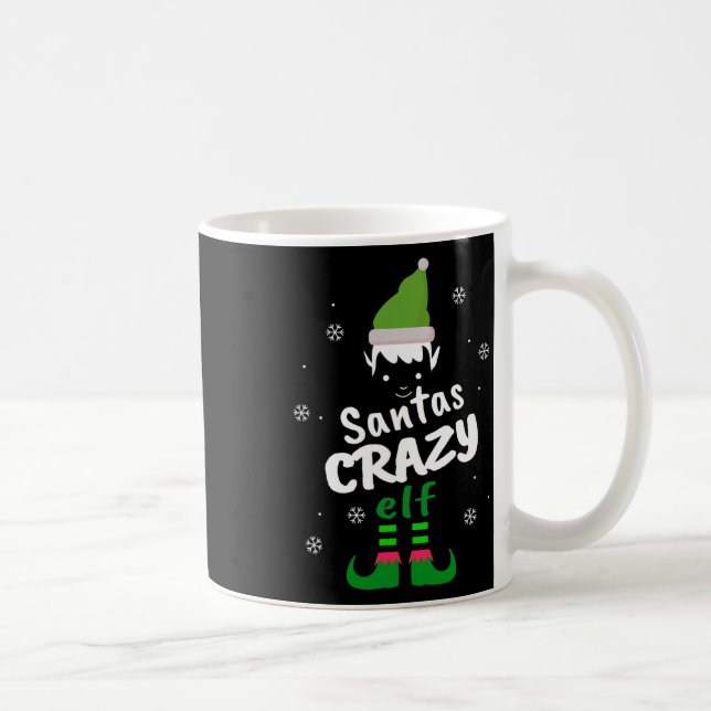 Crazy Elf Santas Elf Funny Christmas Elf Matching  Coffee Mug (Right)