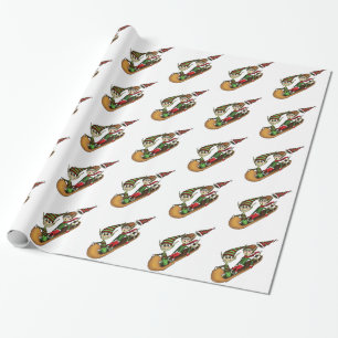 Crazy Elf Sled Ride Wrapping Paper