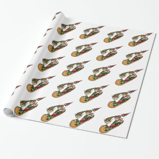 Crazy Elf Sled Ride Wrapping Paper