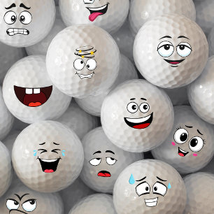Crazy Emoticon Golf Balls