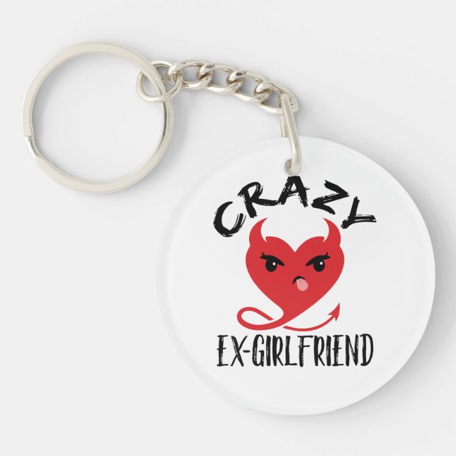 Crazy Ex-Girlfriend Funny Devil Red Heart Key Ring (Front)
