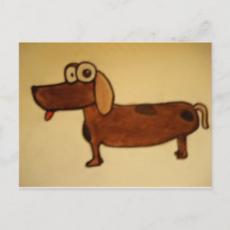 crazy eye dog postcard