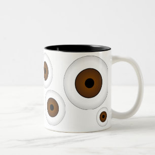 Crazy Eyeballs Coffee Mug Brown