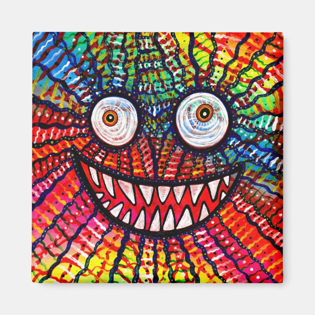 Crazy Eyes Colourful Monster Smile Magnet (Front)