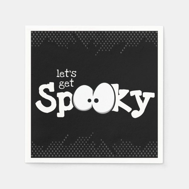 Crazy Eyes Let's Get Spooky Halloween Party Napkin (Front)