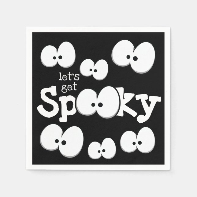 Crazy Eyes Let's Get Spooky Halloween Party Napkin (Front)