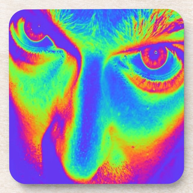 Crazy Eyes pop art Coaster (Front)