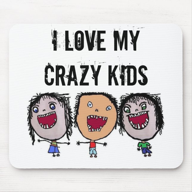 Crazy Face Cartoon Kids Mouse Pad (Front)