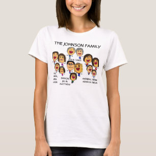 Crazy Family Reunion Fun Cartoon T-Shirt