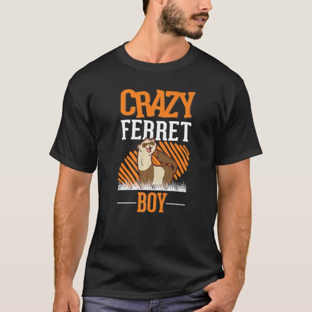 Crazy Ferret Boy   T-Shirt (Front)