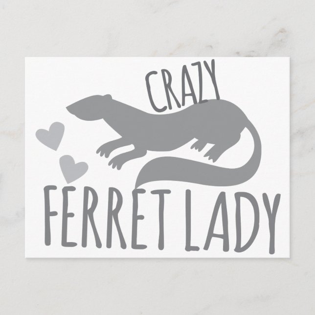 crazy ferret lady postcard (Front)