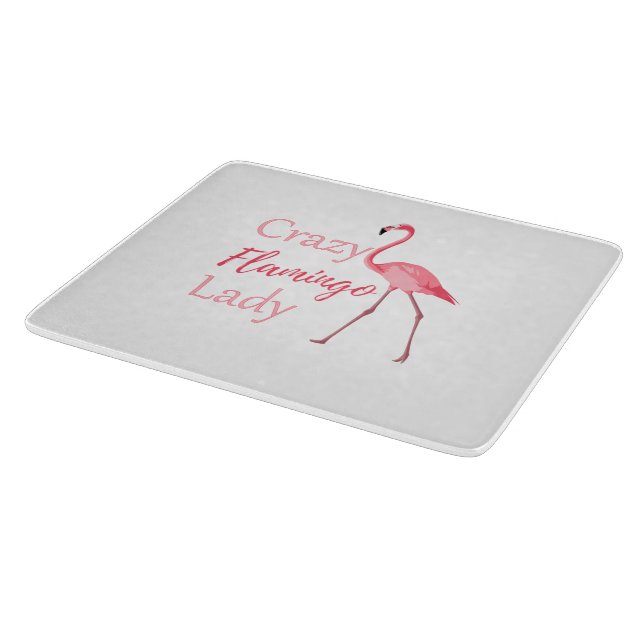Crazy Flamingo Lady Funny Flamingo Cutting Board (Corner)