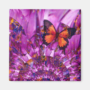 Crazy Flower Butterfly Magnet