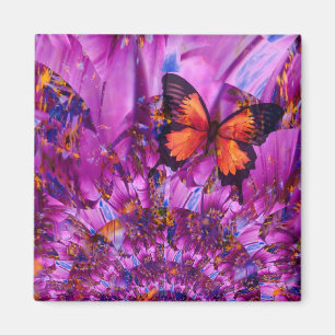 Crazy Flower Butterfly Magnet