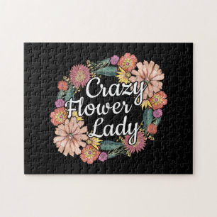 Crazy Flower Lady - Zinnia Gardener Jigsaw Puzzle