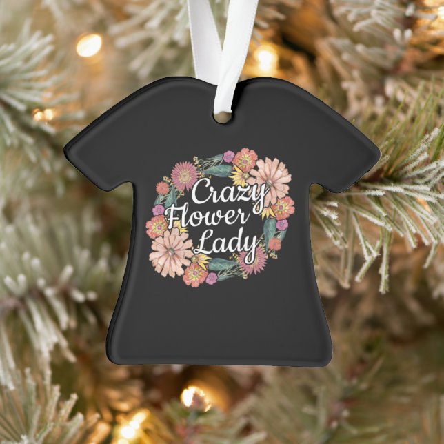 Crazy Flower Lady - Zinnia Gardener Ornament (Tree)