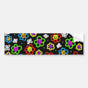 Crazy Flowers Bumper Sticker
