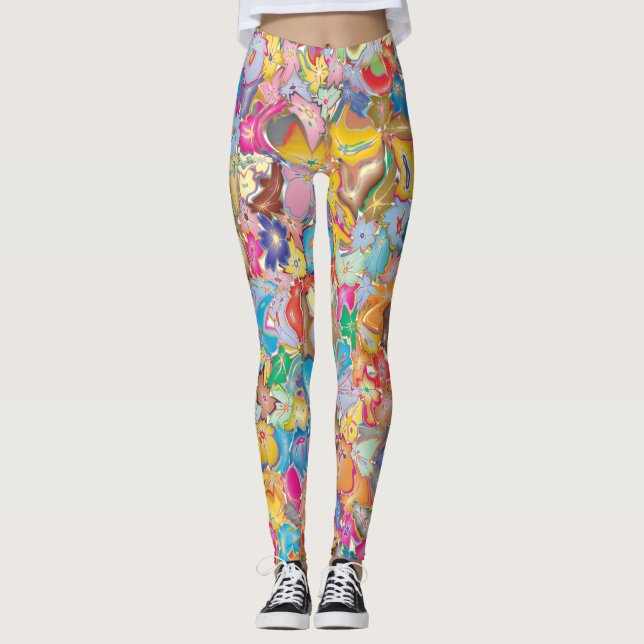 Crazy Flowers Leggings (Front)