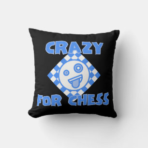 Crazy for chess cushion