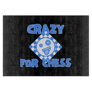 Crazy for chess cutting board