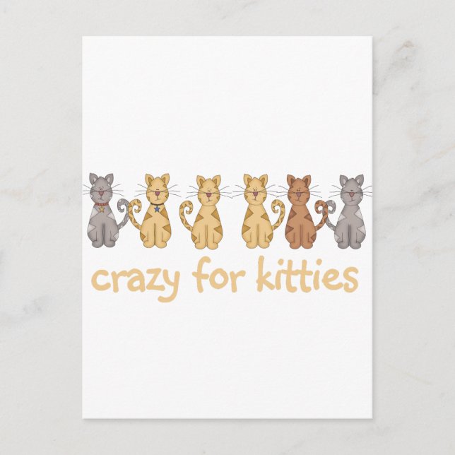 Crazy For Kitties Tshirts and Gifts Postcard (Front)