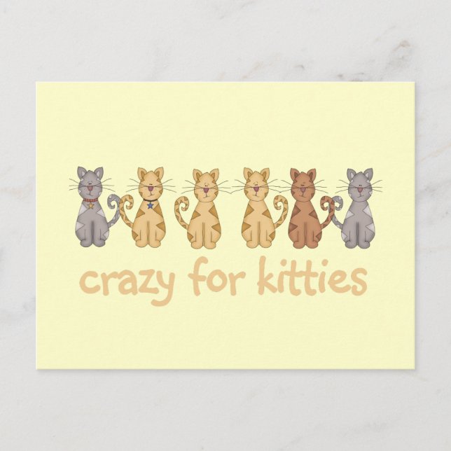 Crazy For Kitties Tshirts and Gifts Postcard (Front)