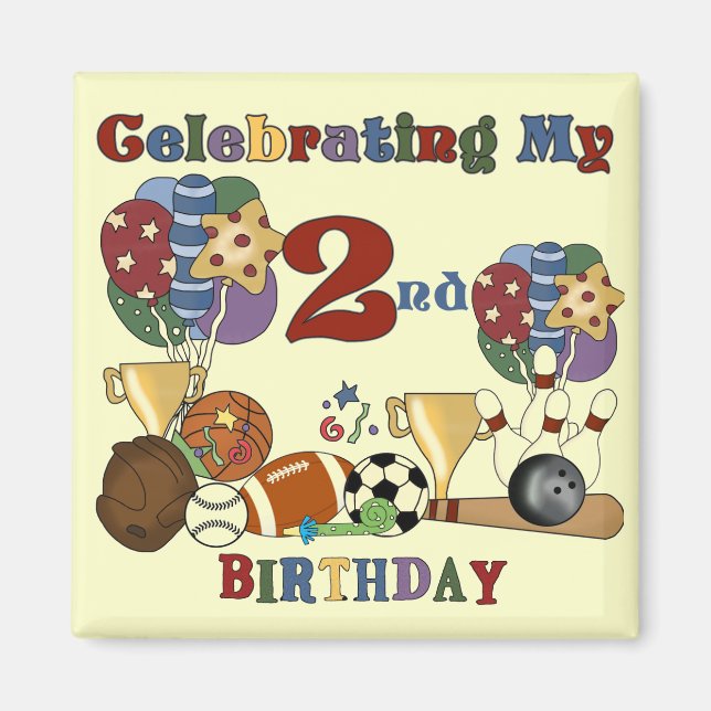 Crazy For Sports 2nd Birthday T-shirts and Gifts Magnet (Front)