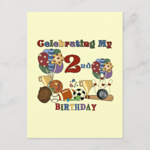 Crazy For Sports 2nd Birthday T-shirts and Gifts Postcard