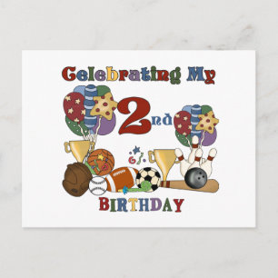 Crazy For Sports 2nd Birthday T-shirts and Gifts Postcard