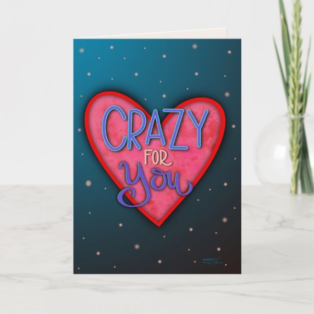 Crazy for You Husband Spouse Modern Heart Card (Front)