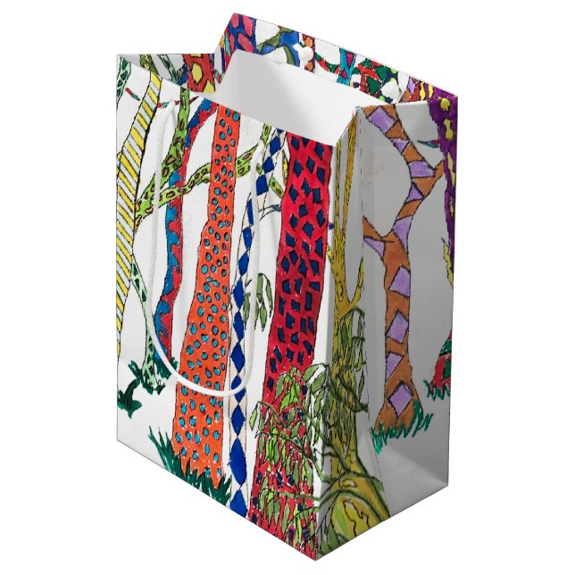 Crazy Forest colourful fun happy Medium Gift Bag (Front Angled)