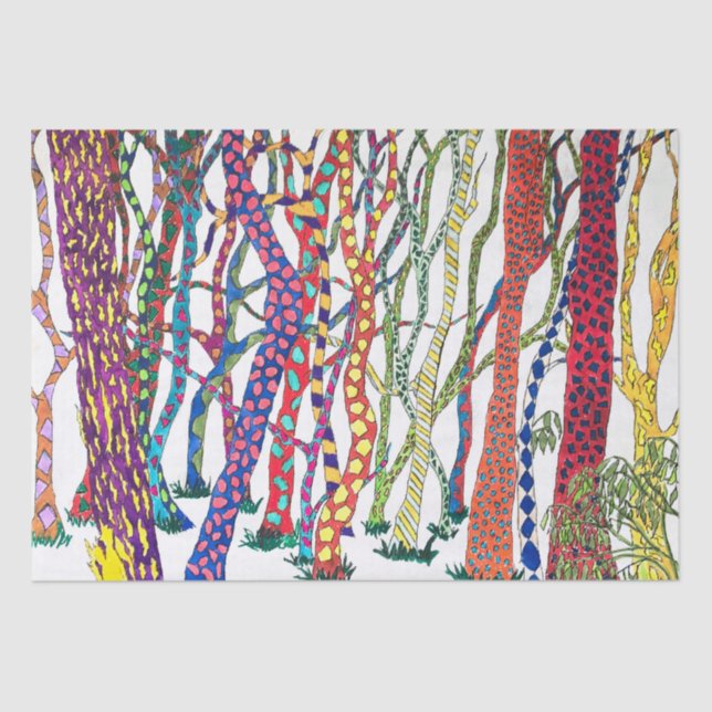 Crazy Forest colourful fun happy  Tissue Paper (Front)