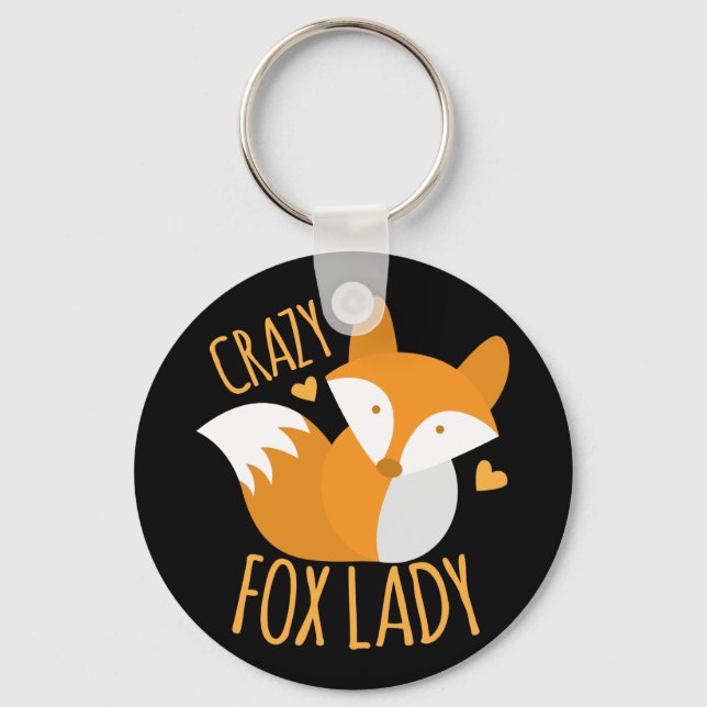 Crazy Fox Lady Key Ring (Front)