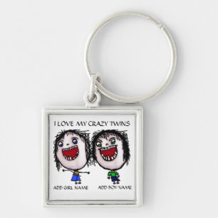 Crazy Fraternal Twins Key Ring
