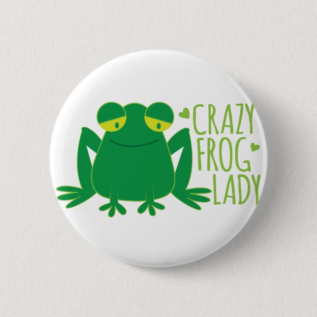 crazy frog lady 6 cm round badge (Front)